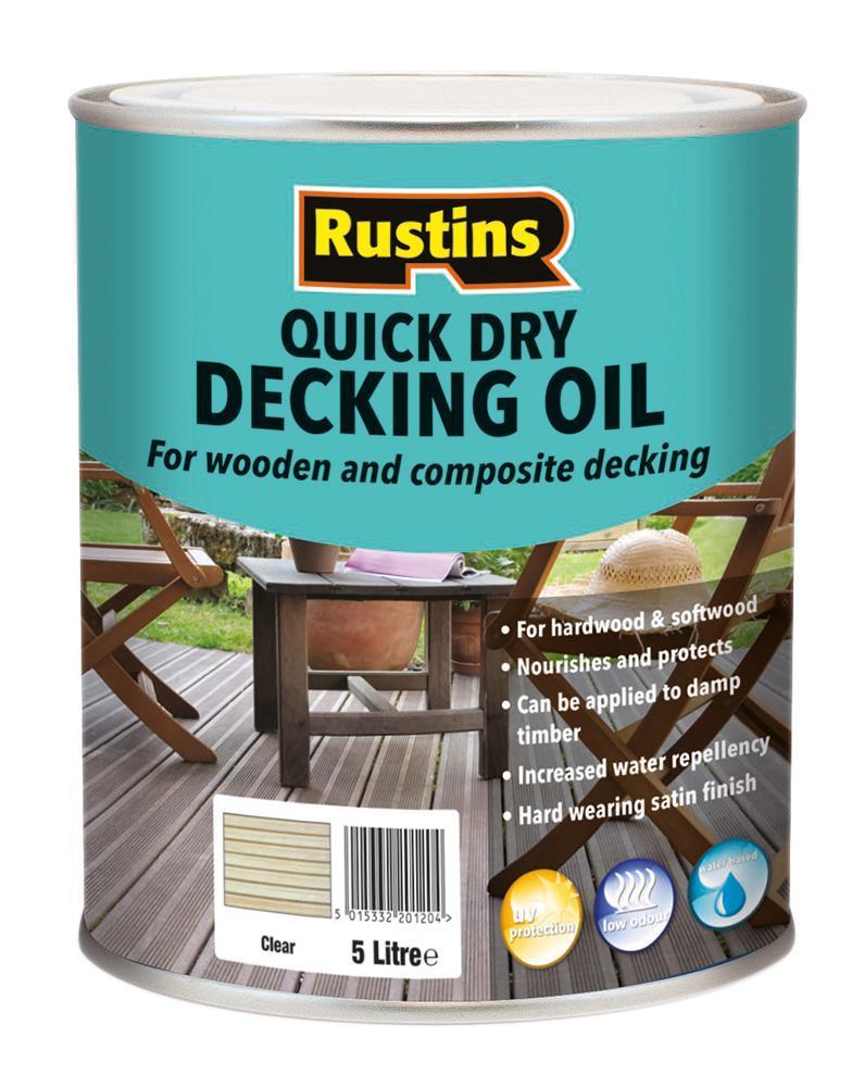 Quick Dry Decking Oil, Clear - 5L - DOILW5000