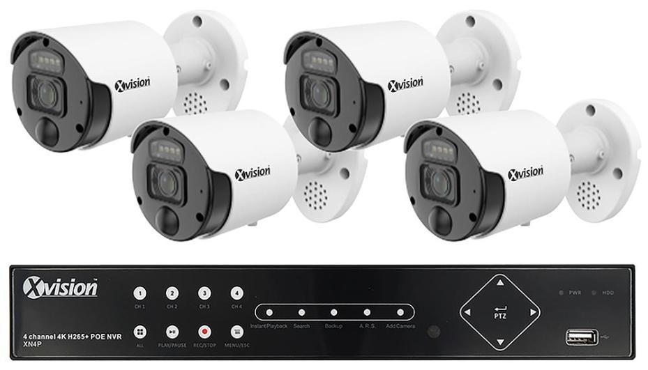 4 Channel NVR, 2TB & 4x 8MP Turret Camera Kit - XVS4-8000-V4P-2T