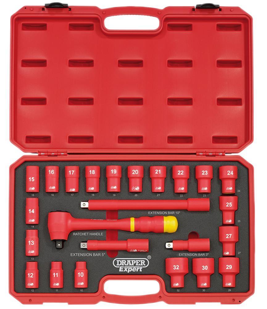 1/2" VDE Insulated Socket Set, 24 Piece - 31070