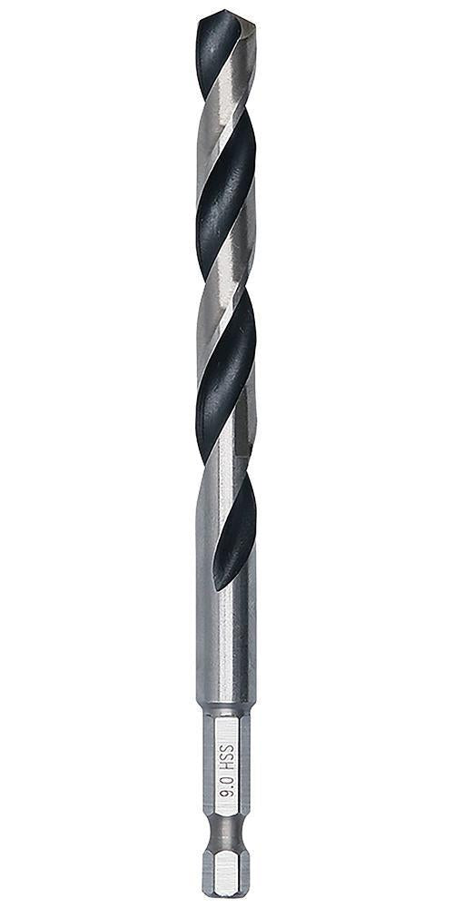 9mm x 125mm HSS Twist PointTeQ Drill Bit with Hex Shank - 2608577535