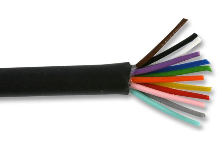 16-2-12A 12-Core Unscreened Cable, 0.2mm, Black, 100m - PPB0134