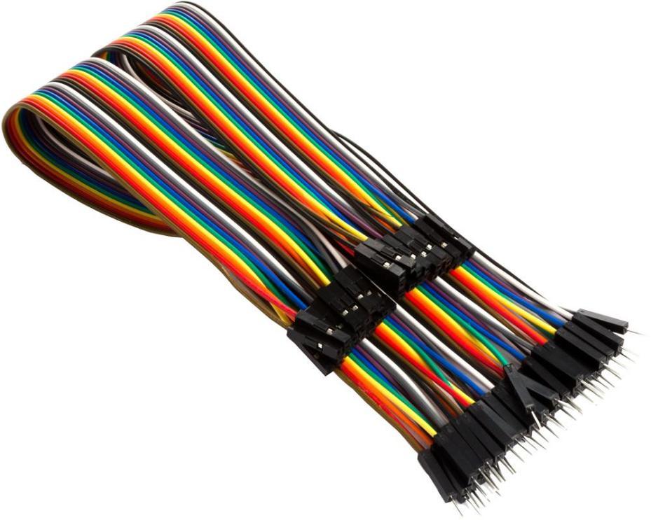 40 Way Flat Cable Male to Female Jumper Wires, 300mm - WPA414