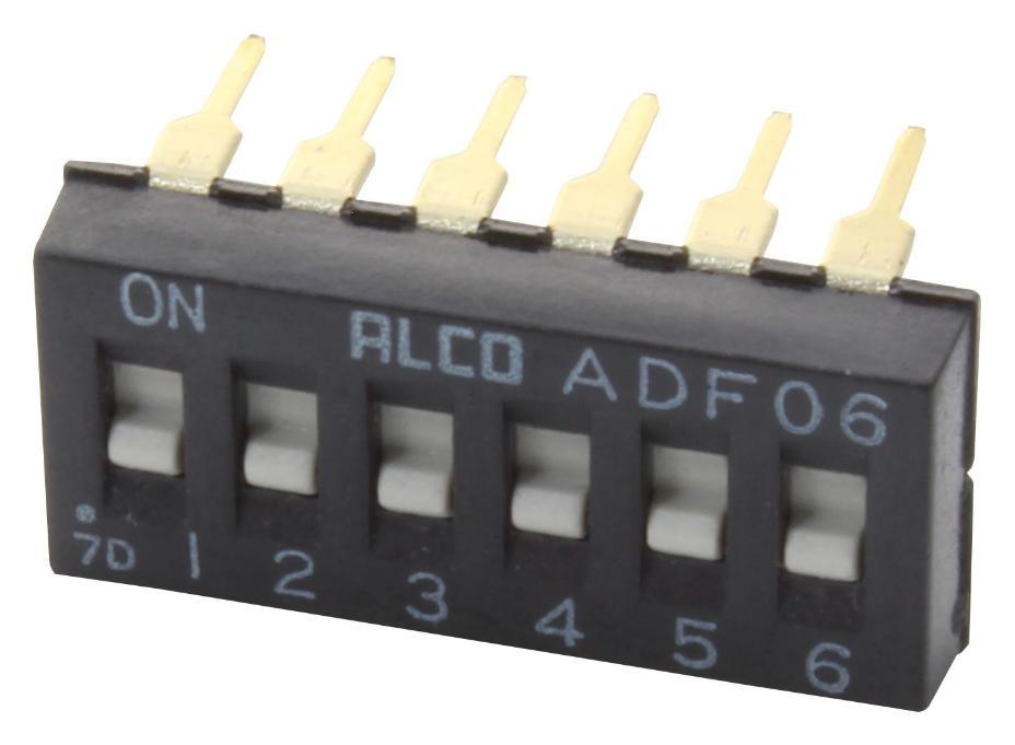 6 DIP / SIP Slide Actuator Switch, SPST, 24V - ADF0604HL