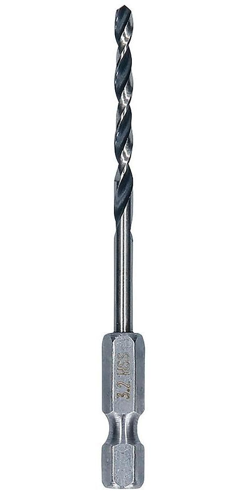 3.2mm x 75mm HSS Twist PointTeQ Drill Bit with Hex Shank - 2608577520