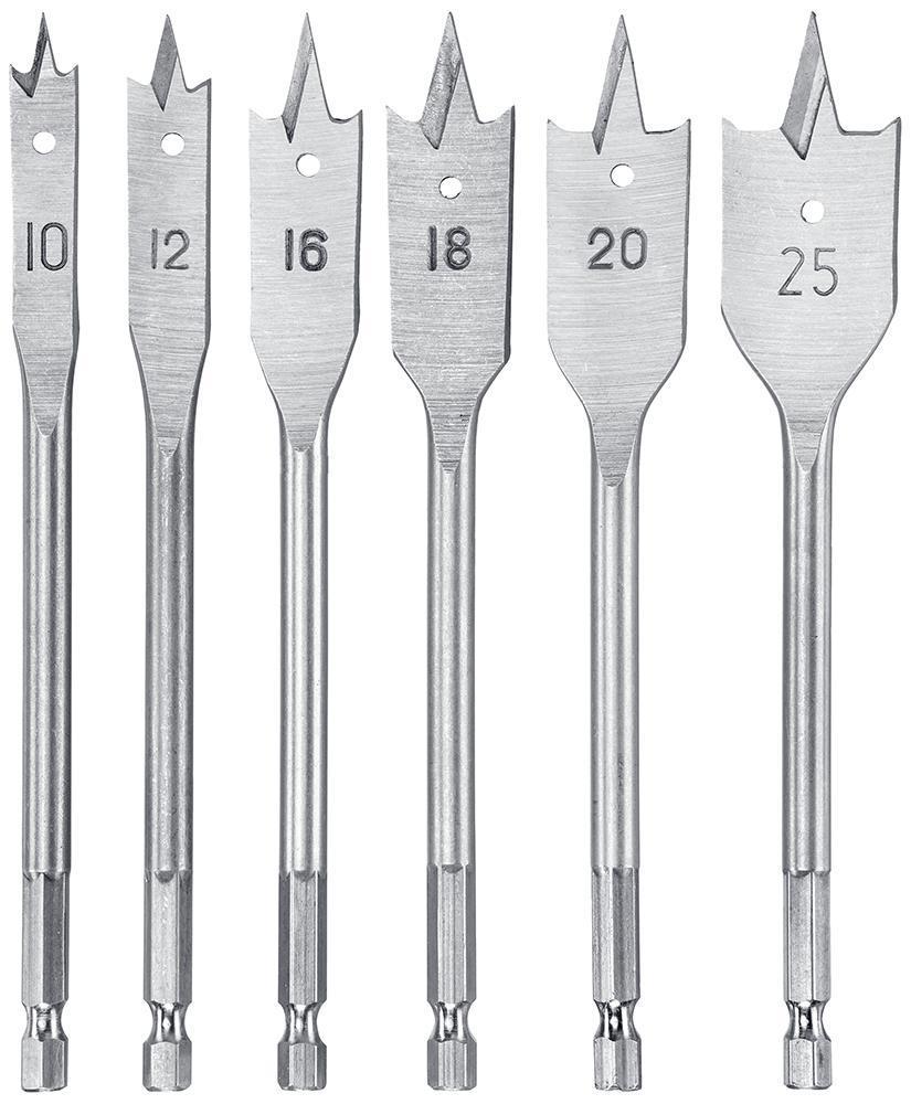Flat Wood Drill Bit Set, 6 Piece - 512490