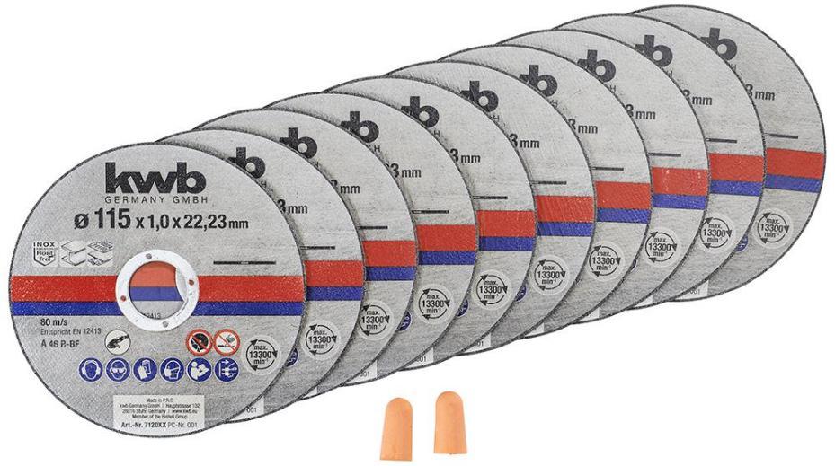 4 1/2" (115mm x 1mm x 22.23mm) Angle Grinder Metal Thin Cutting Discs, 10 Pack - 712021