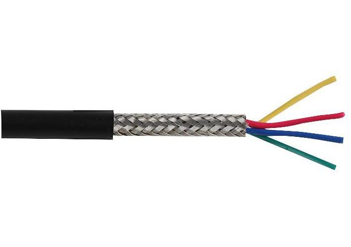 16-2-4C 4-Core Screened Cable, 0.2mm, Black, 100m - PPB0140