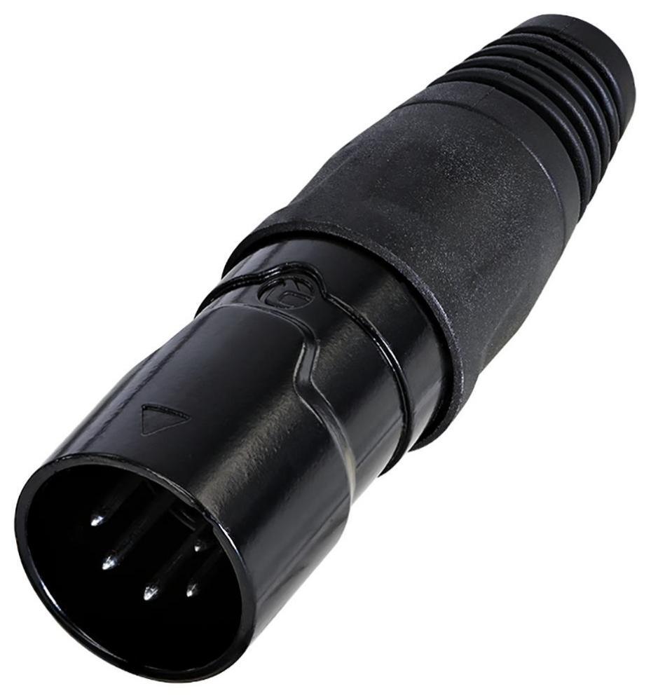 5 Pole XLR Plug, IP65, Black, Tin Plated Contacts - RCX5M-Z-001-0