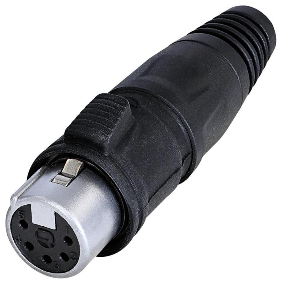 5 Pole XLR Socket, IP65, Chrome - RCX5F-Z-000-0