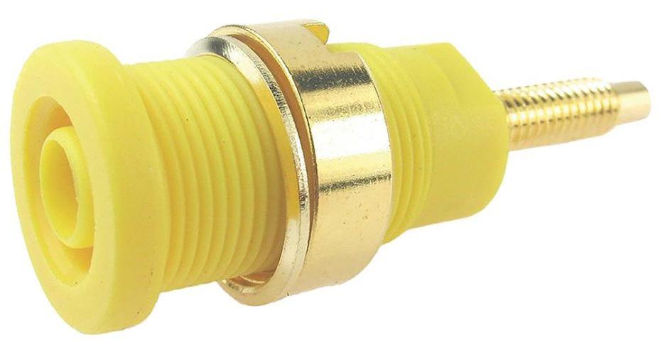 4mm Panel Mount Banana Socket, Yellow - FCR7358GY