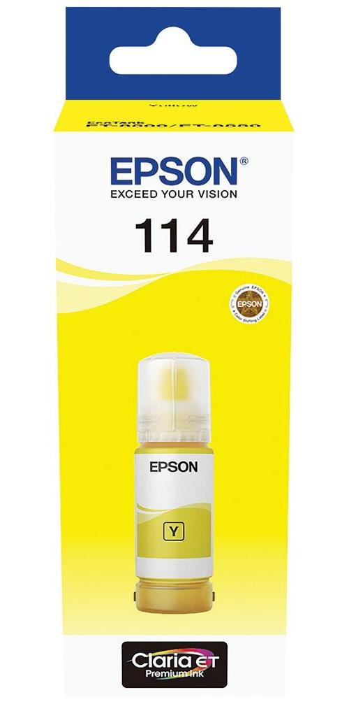 114 EcoTank Ink Refill Bottle, Yellow - C13T07B440