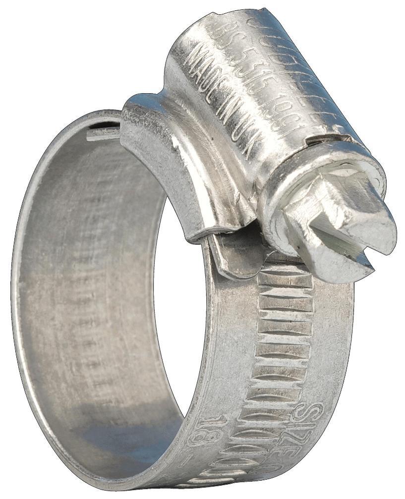 16mm - 22mm Zinc Plated Mild Steel Jubilee Clips, 10 Pack - 0MS