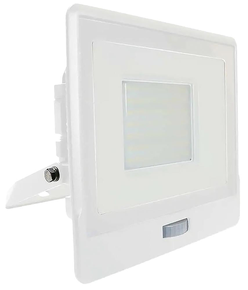 50W Slim Floodlight with PIR, 4000K, 4000lm, IP65, White - VT-158S-W 20278