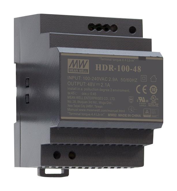 15V, 6.5A, 97.5W, AC/DC DIN Rail Power Supply - HDR-100-15N