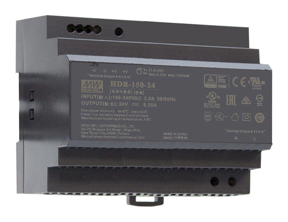 48V, 3.2A, 153.6W, AC/DC DIN Rail Power Supply - HDR-150-48