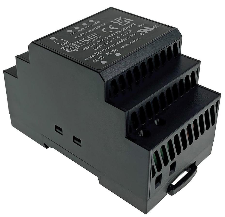48V, 1.25A, 60W, AC/DC DIN Rail Power Supply - DIN60-48