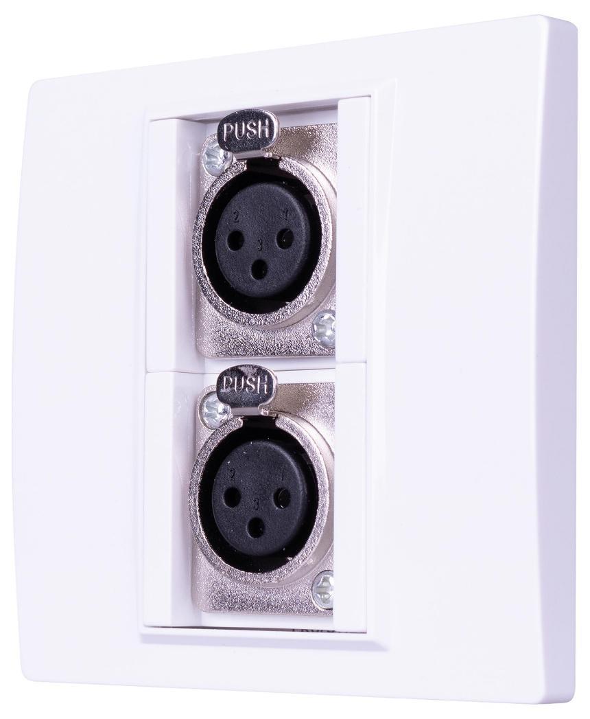 1 Gang 2x XLR Audio Multimedia Wallplate - F267SF