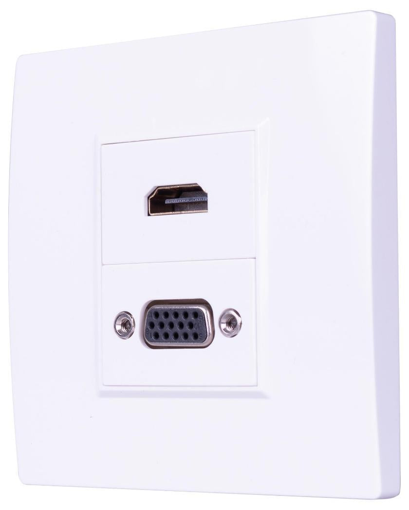 1 Gang VGA & HDMI 2.0 Multimedia Wallplate - F267FK
