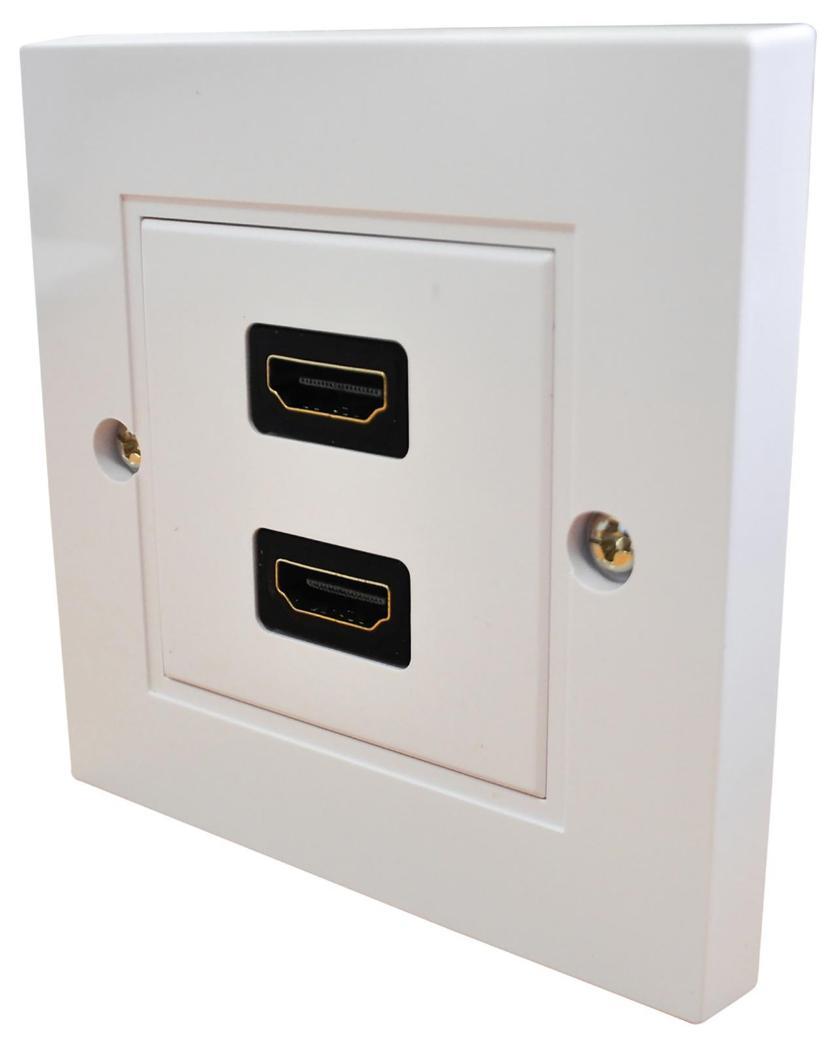 1 Gang Twin HDMI 2.0 Multimedia Wallplate - F267SC