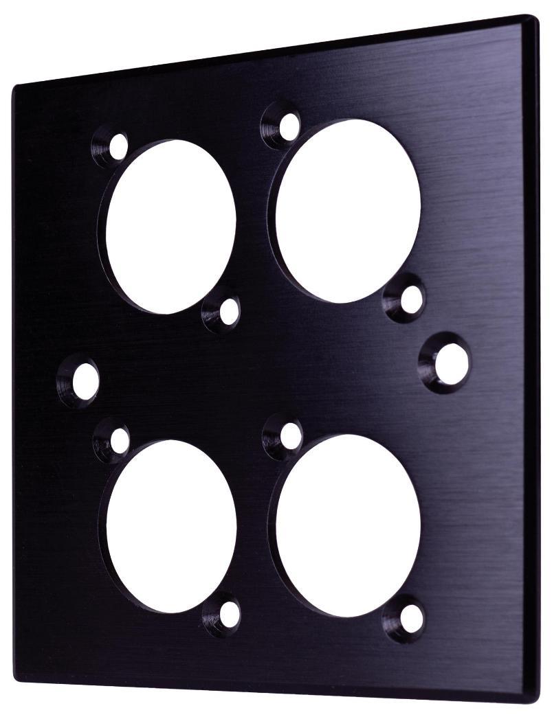 1 Gang Quad D-series Aluminium Wallplate, Black - F267YC