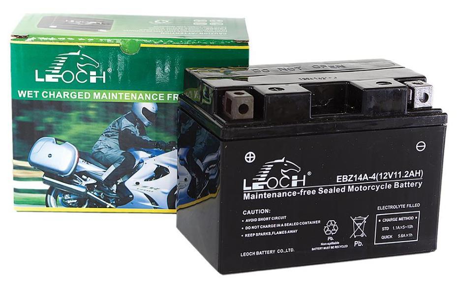 12V 11.2Ah Maintenance-Free Sealed Motorcycle Battery - EBZ14A-4