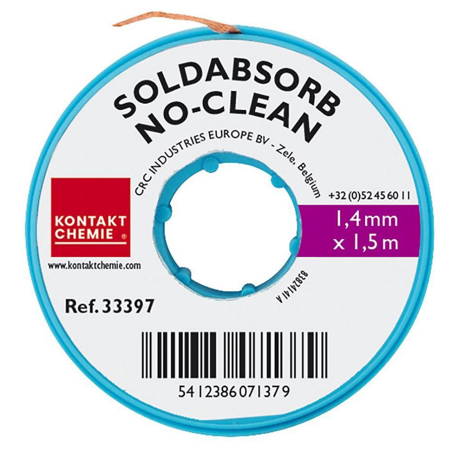 1.4mm x 1.5m Soldabsorb No-Clean Desoldering Copper Braid - 33397