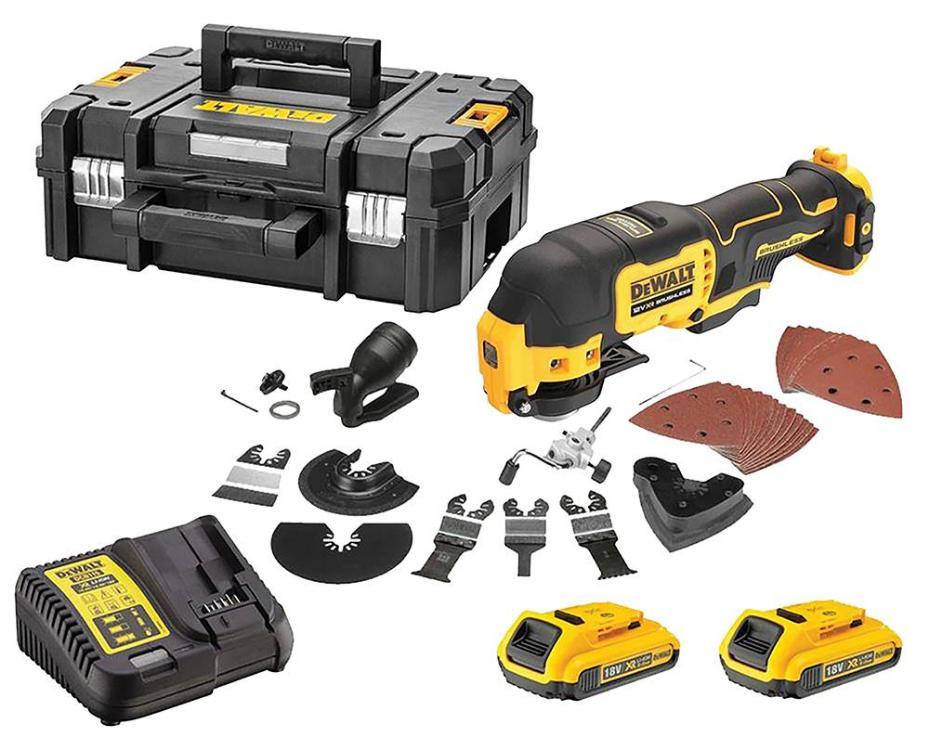 12V XR 2x 2Ah Li-Ion Cordless Brushless Oscillating Multi-Tool Kit with 35 Accessories - DCS353D2-GB