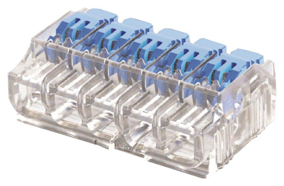 5 Way Gen II Lever Wire Connectors, 4mm2, 24 AWG to 12 AWG, 450V AC, 32A, Pack of 30 - 30-0095