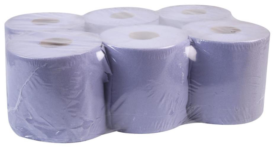 168mm x 250m 1ply Centrefeed Blue Roll, 6 Pack - C1B256F