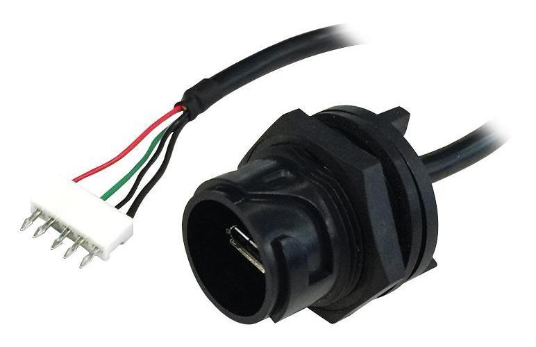 5 Pin Header to Micro USB Panel Mount Socket - PXP4043/B