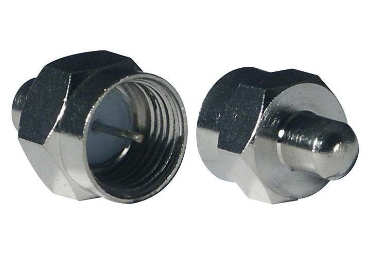 75 ohm F Type Terminator, Nickel Plated, Pack of 10 - V17-007