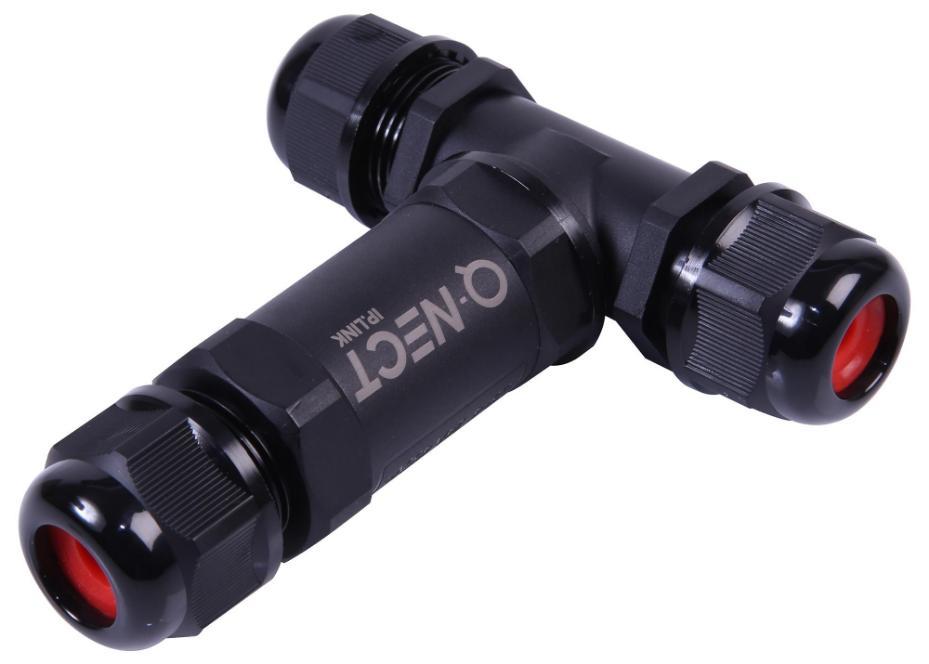5 Pole T Connector, 450V AC, 24A, IP68 - QOE3053BLK