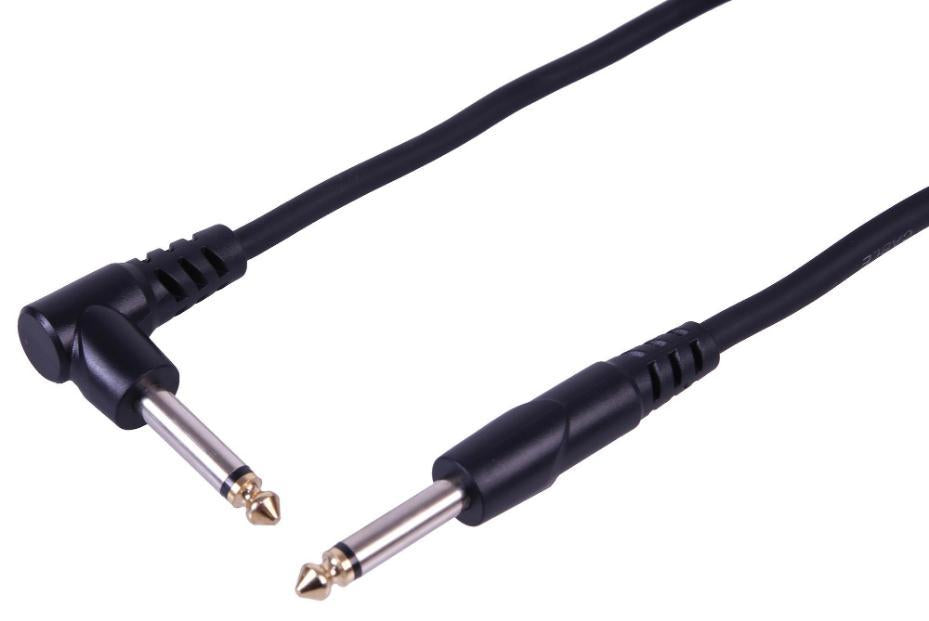 6.35mm 1/4" Mono Male to 90° Male Jack Lead, 0.5m - PLS00703