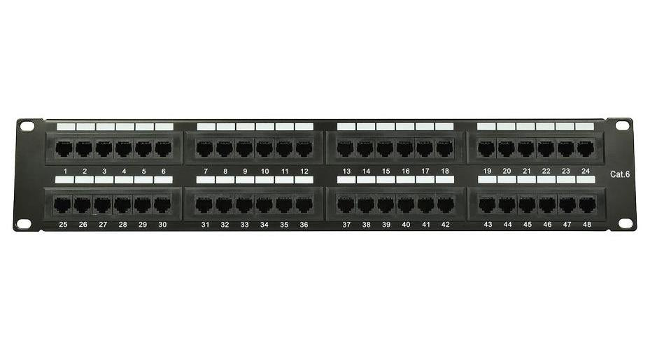 48-Port Cat6 Rackmount IDC Patch Panel, 19" 2U - CAT6-48IDC