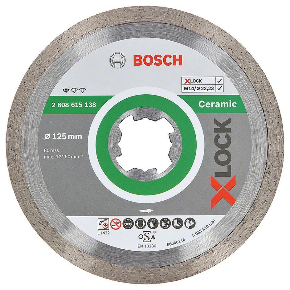 5" (125mm x 1.6mm x 22.23mm) Angle Grinder X-LOCK Diamond Ceramic Cutting Disc - 2608615138