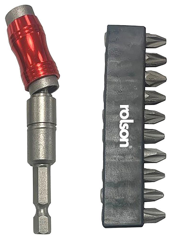 Angled Screwdriver Bit Holder & Screwdriver Bits, 11 Piece - 30314