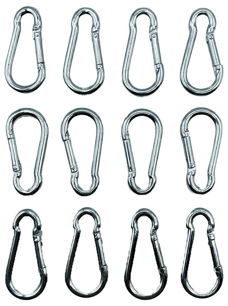 5mm x 50mm Zinc Plated Steel Snap Hooks, 12 Piece - 60926