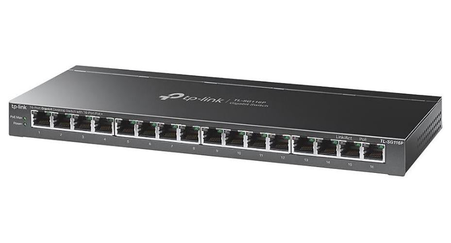 16 Port Gigabit PoE+ Desktop Switch - TL-SG116P