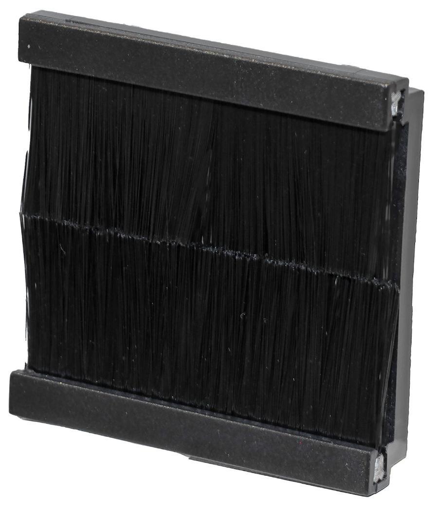50x50mm Single Gang Brush Module for Euro Faceplate, Black - XBRBK