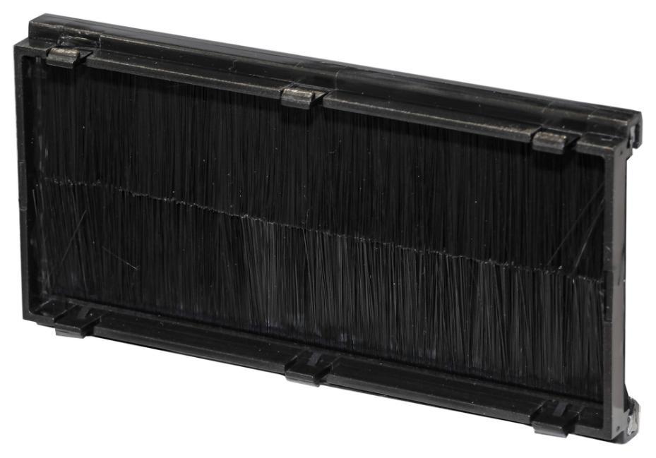 50x100mm Double Gang Brush Module for Euro Faceplate, Black - XBRBKG2