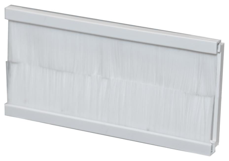 50x100mm Double Gang Brush Module for Euro Faceplate, White - XBRWHG2