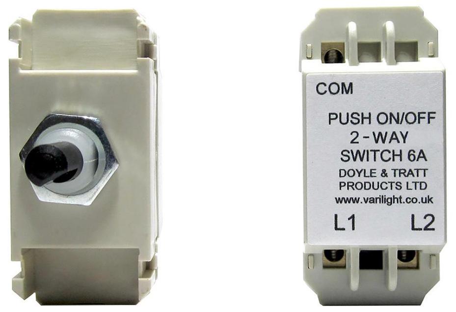 Push On/Off Switch Module, 1 or 2 Way, 6A - MH0