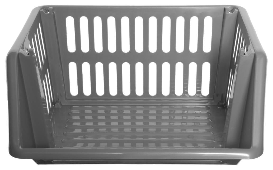 35cm Stacking Storage Basket, Silver - H15702