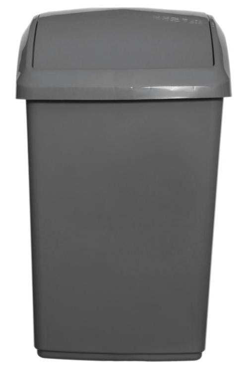 10L Swing Top Bin, Silver - H10S42