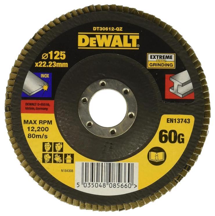 5" (125mm x 22.23mm) Angle Grinder 60 Grit Extreme Flap Disc - DT30612-QZ