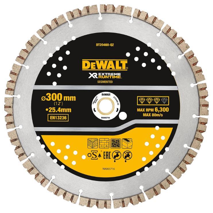 12" (300mm x 25.4mm) XR Extreme Runtime Segmented Diamond Cutting Disc - DT20460-QZ