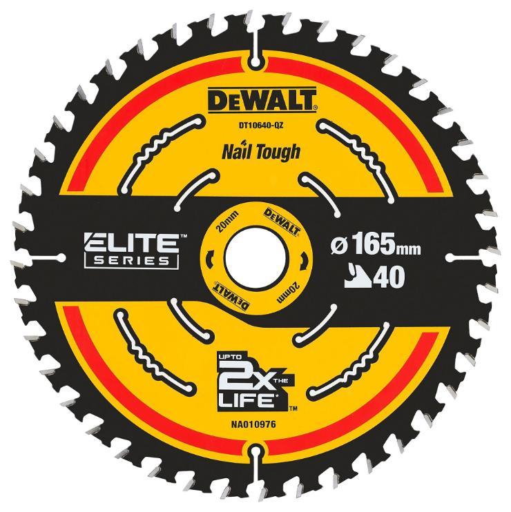165mm x 40T x 20mm Elite Series Circular Saw Blade - DT10640-QZ