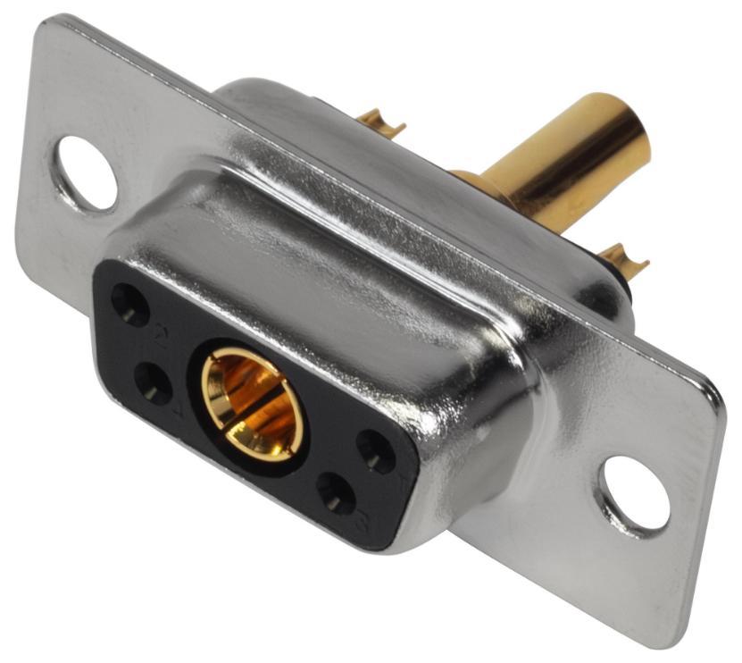 5W1 Combination Power and Signal D Sub Socket, Vertical Solder Pins, 20A - MHCDS5W1S2