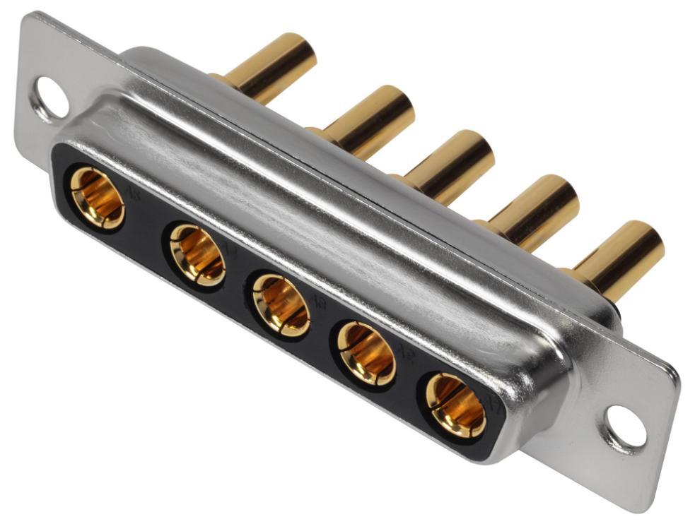 5W5 Combination Power and Signal D Sub Socket, Vertical Solder Pins, 20A - MHCDS5W5S2