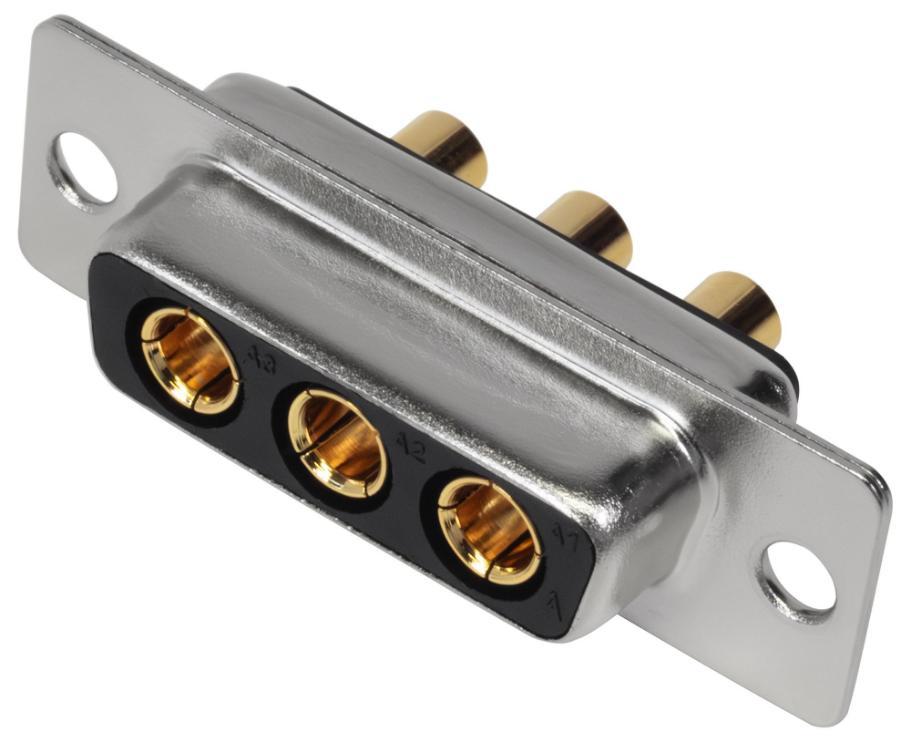 3W3 Combination Power and Signal D Sub Socket, Vertical Solder Pins, 40A - MHCDD3W3S4